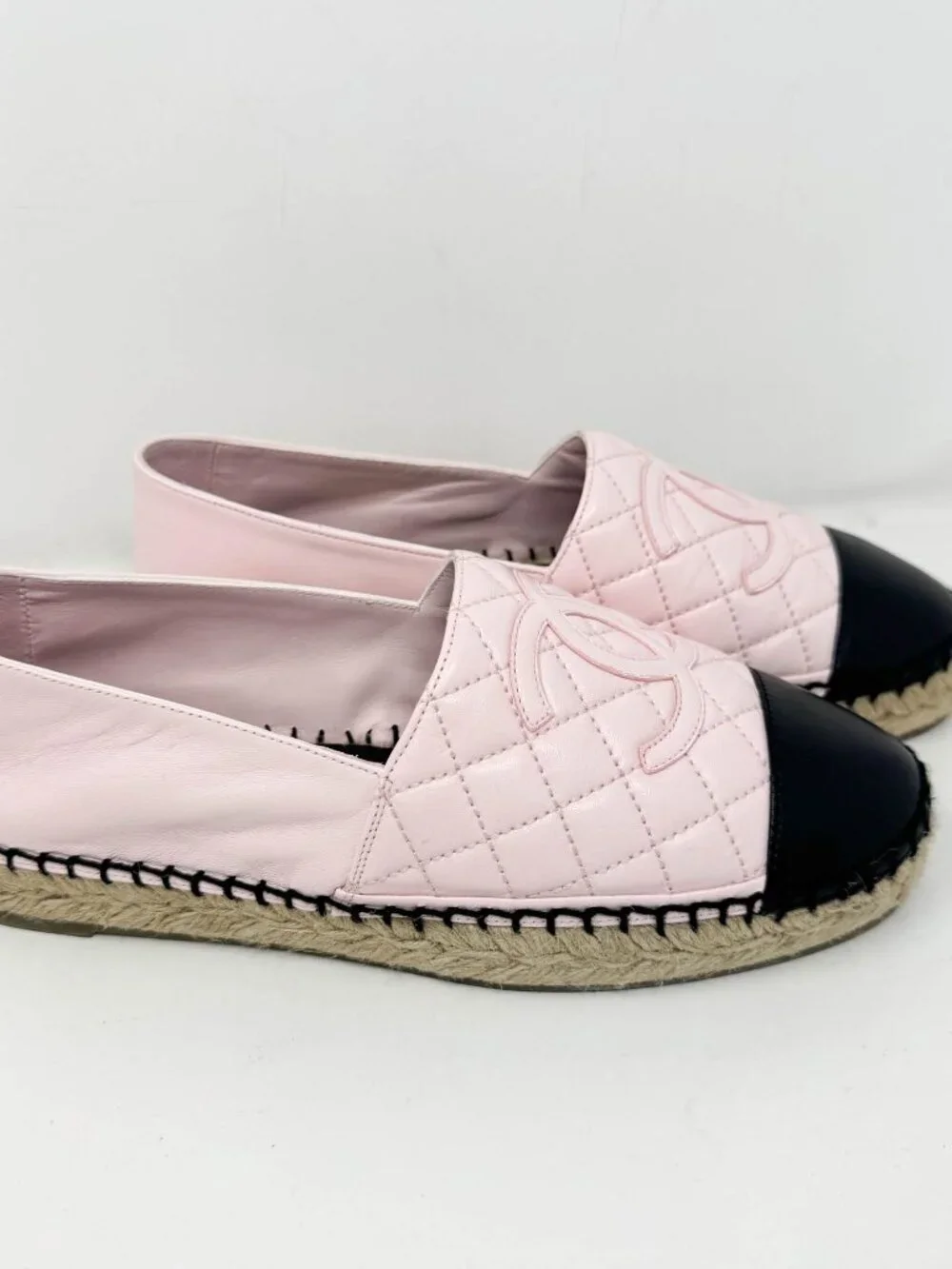 Chanel Pink Leather Espadrilles